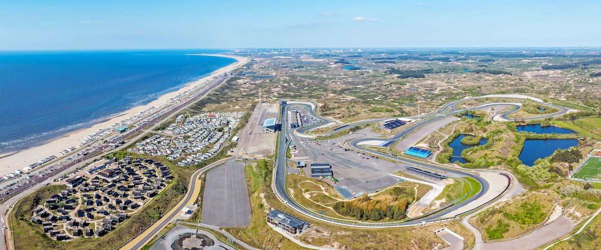Aerial panorama from the formula one race circuit in Zandvoort the Netherlands