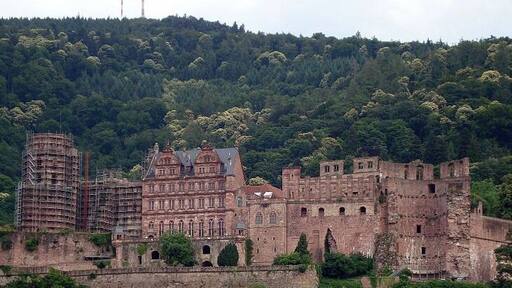 Castle on the hill, overlooking the river