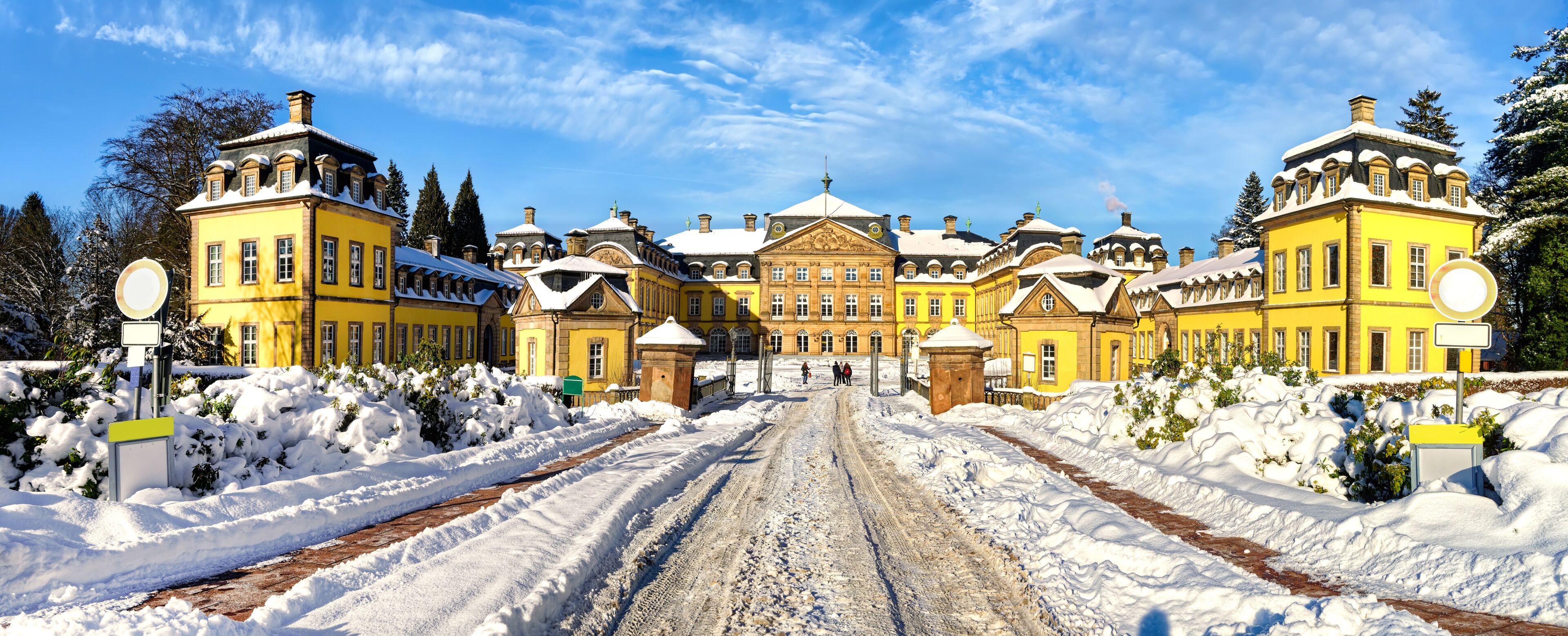 Panorama view  of the manor house  in Bad Arolsen in the Sauerland region, Germany