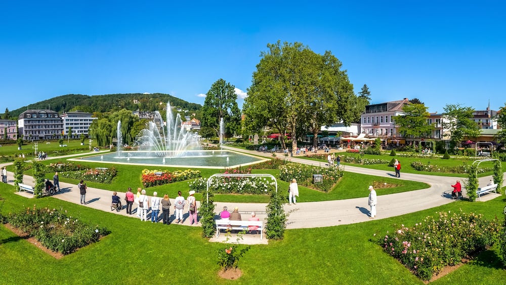 Panorama, Rosengarten, Bad Kissingen, Bayern, Deutschland