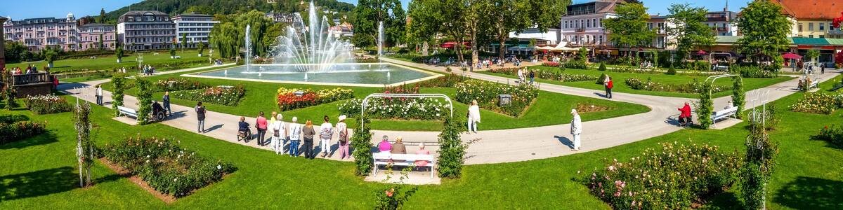 Panorama, Rosengarten, Bad Kissingen, Bayern, Deutschland
