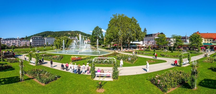 Panorama, Rosengarten, Bad Kissingen, Bayern, Deutschland