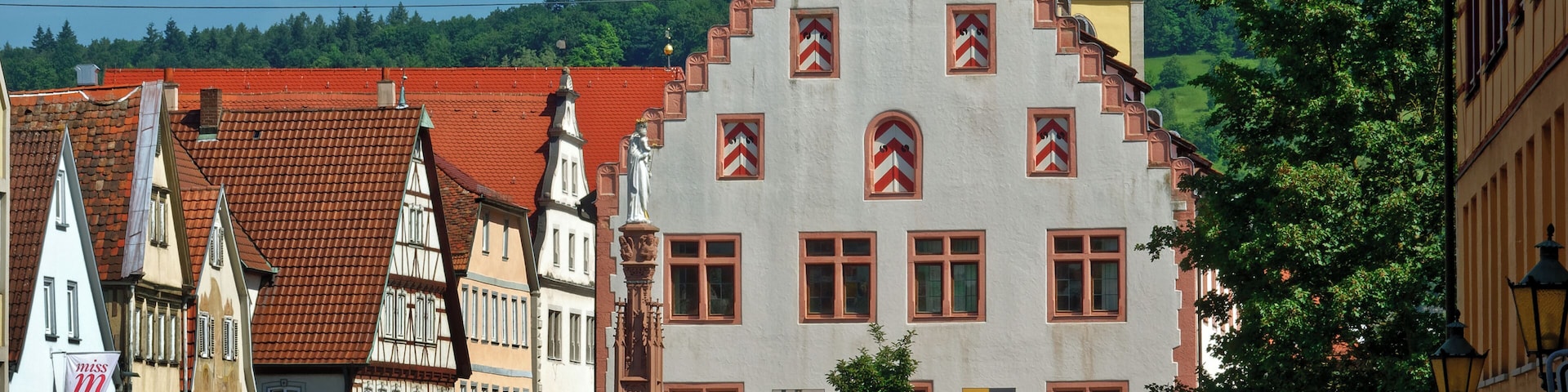 Rückseite altes Rathaus Bad Mergentheim.
