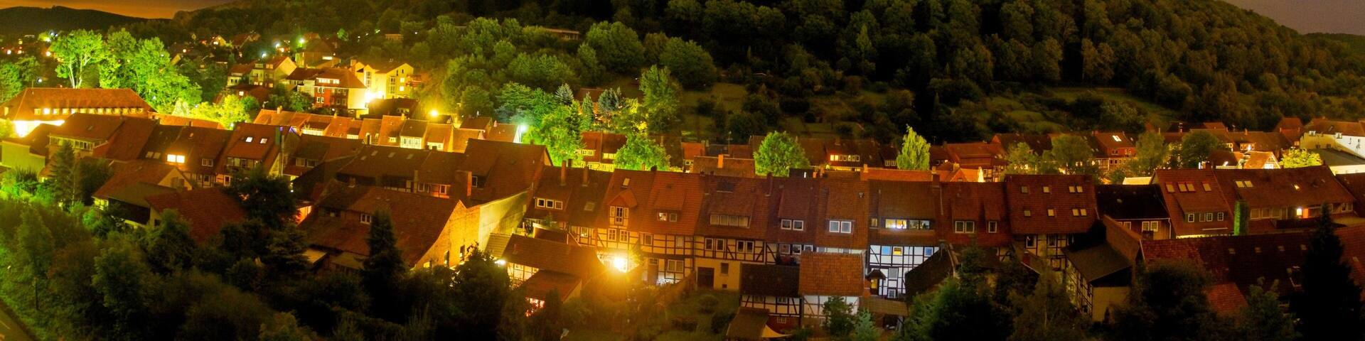 Bad Salzdetfurth, Nacht, Blick nach Osten, 16.08.2010 - 22:00Uhr