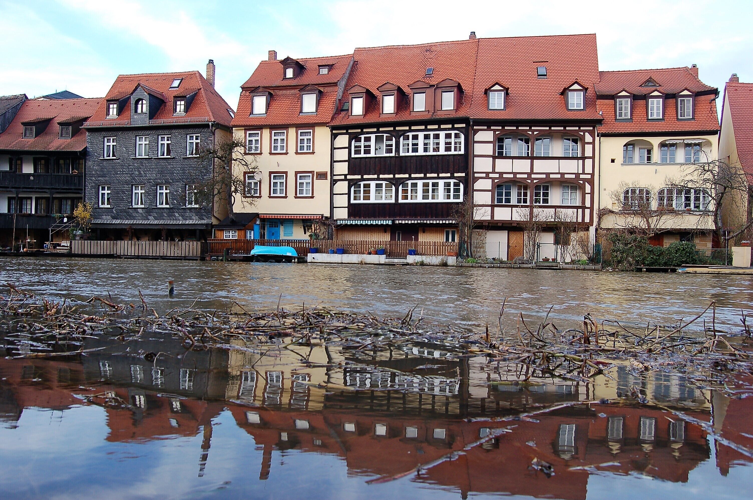 Another shot of my favourite town in Germany looking across the river at some of the half timbered historic houses that still dot the shore, designed so that boats could pull up right alongside.