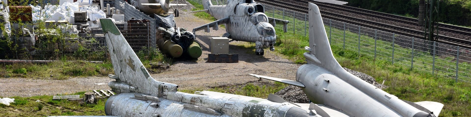 8 classic Eastern block aircraft sit in a museum