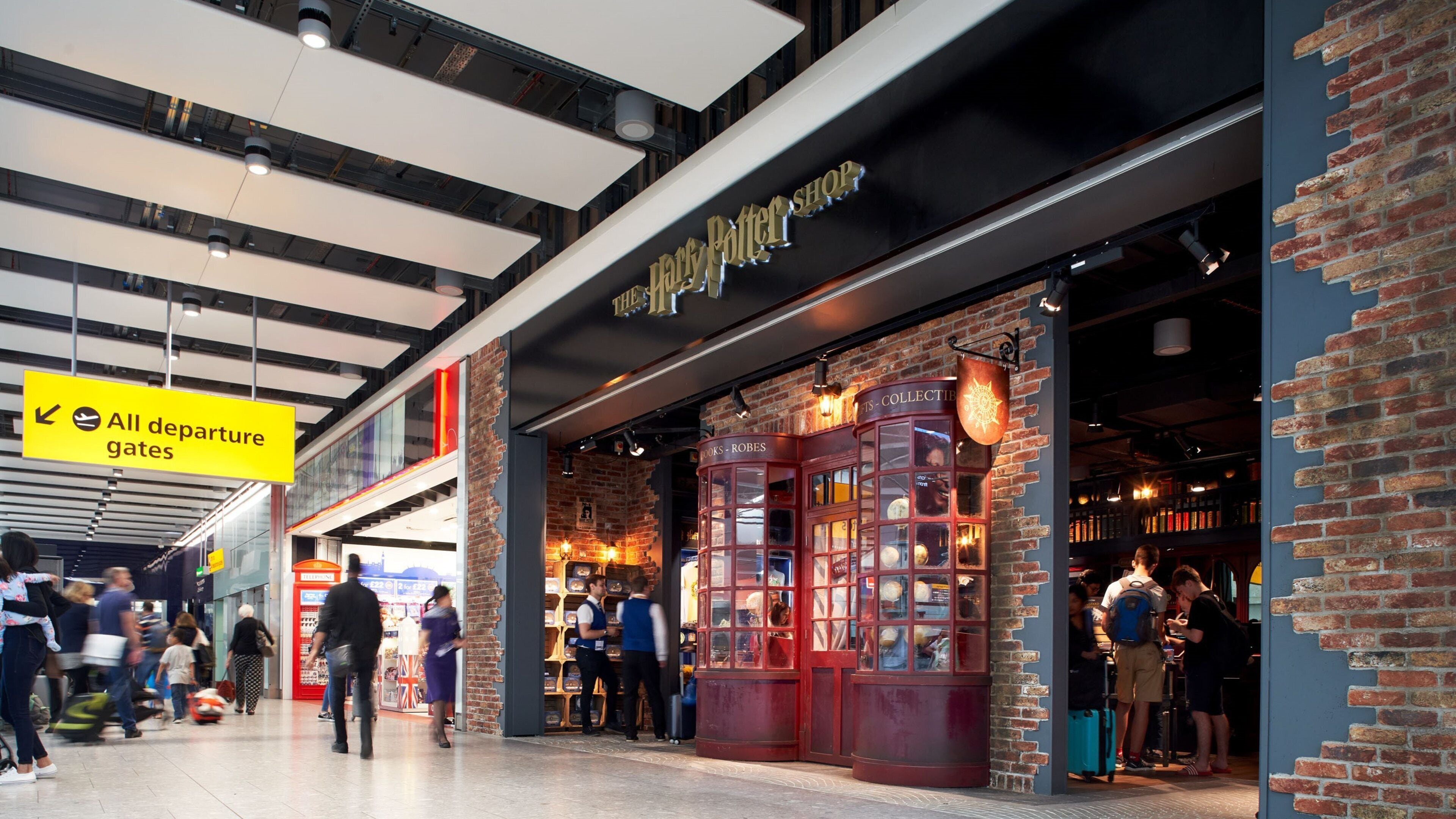 London featuring shopping, an airport and signage