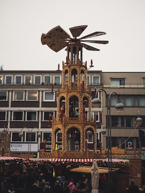 At the center of the Christmas market in Bochum, Germany.