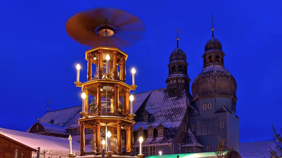 Clausthal-Zellerfeld Marktkirche und Weihnachtsmarkt - Clausthal-Zellerfeld christmas market 02