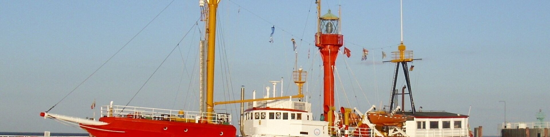 The lightvessel Elbe1 Bürgermeister o'Swald, now a museum ship, in Cuxhaven, Germany