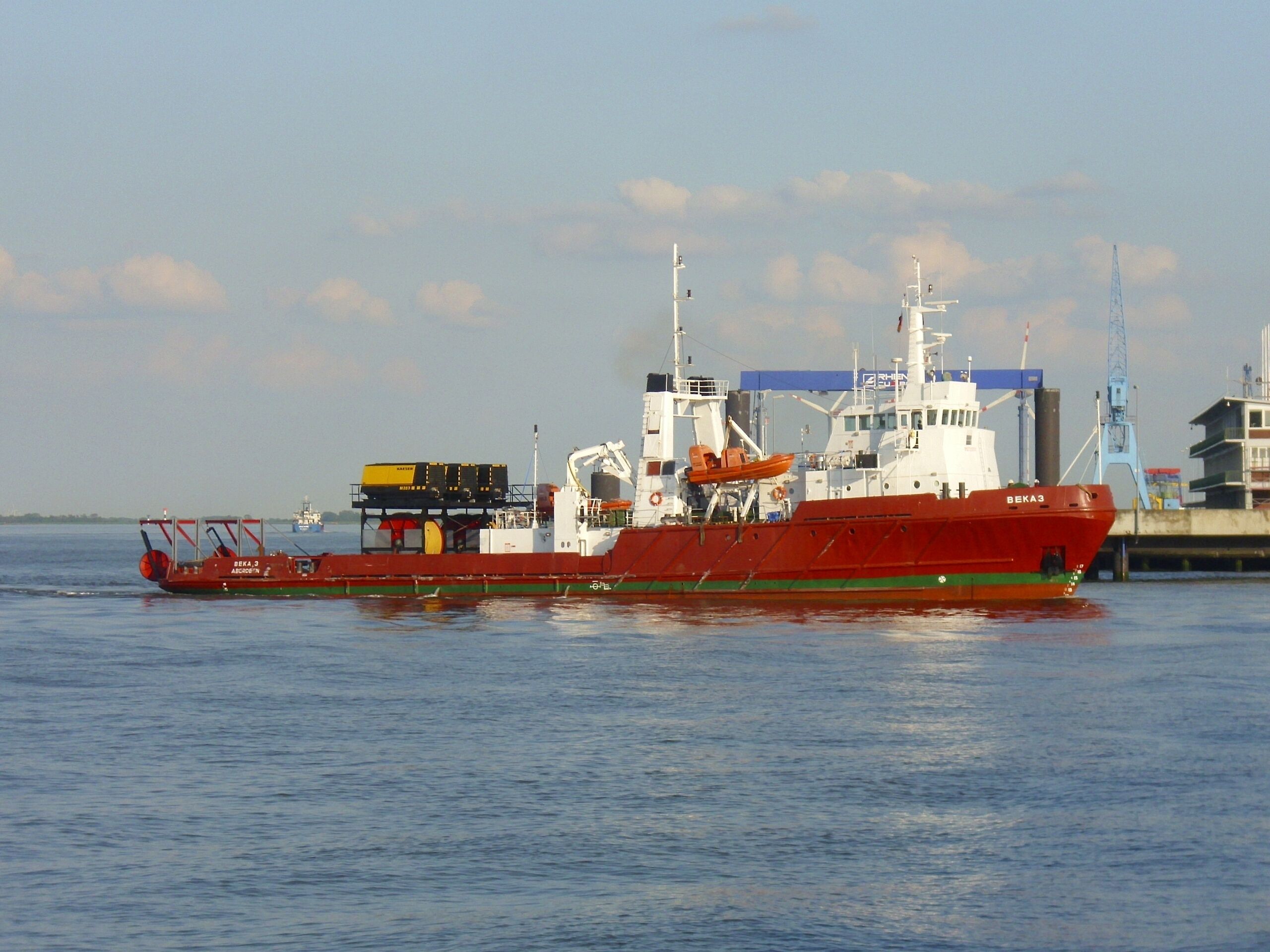 The supply ship Beka 3 arriving at Cuxhaven, Germany