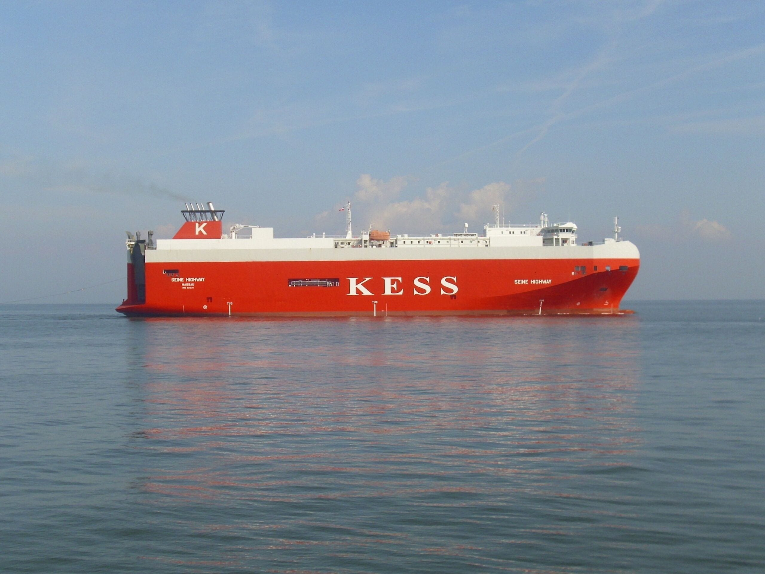 Arrival of the car carrier Seine Highway in Cuxhaven