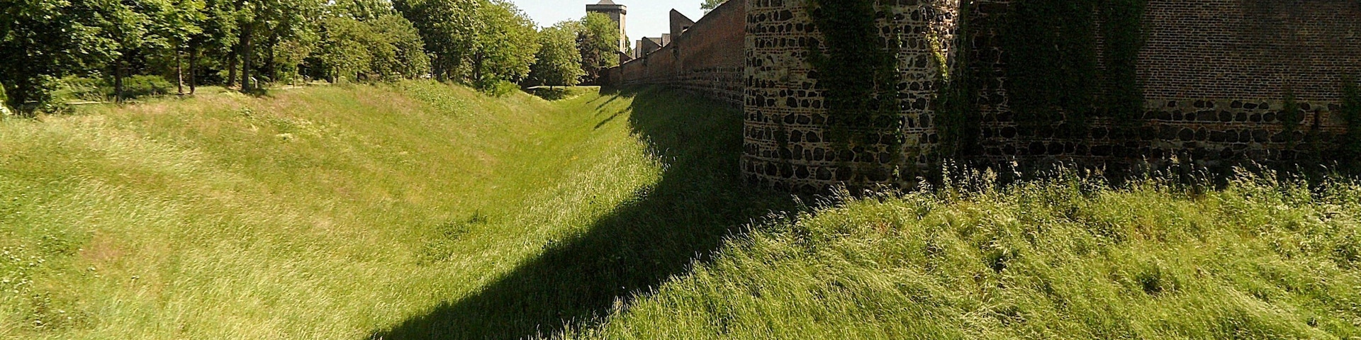 Dormagen-Zons (North Rhine-Westphalia / Germany): exterior part of town fortification, northwestern area; May 2017