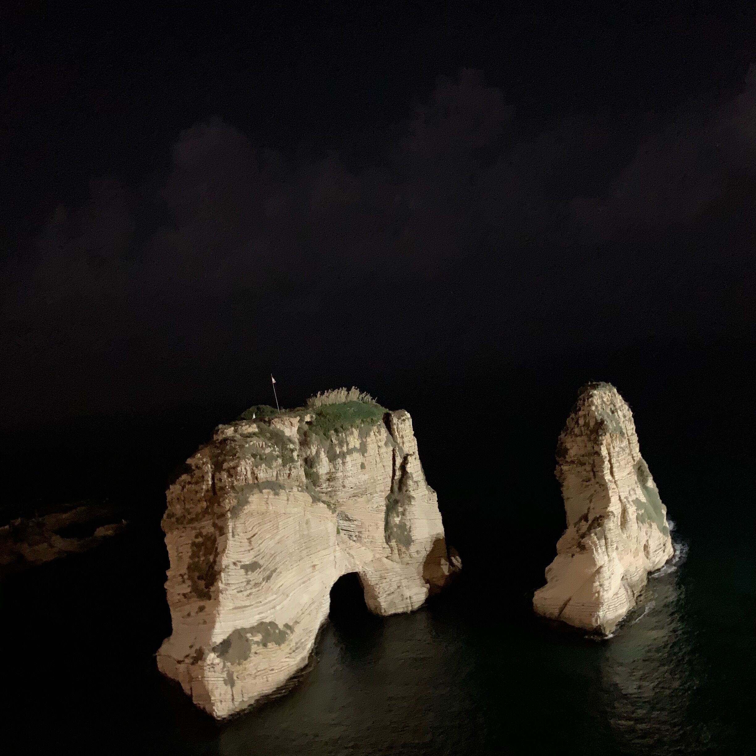 Night pic of the bay rock
