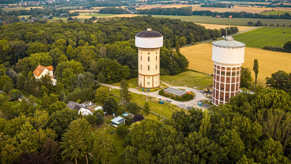 Stadt Hamm - Berge die beiden Wassertürme am Hellweg