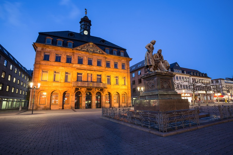 hanau germany townhall in the evening; Shutterstock ID 382197184