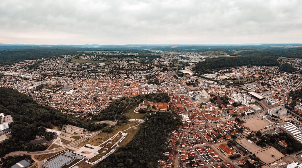 aerrial drone photo of German town Heidenheim an der Brenz