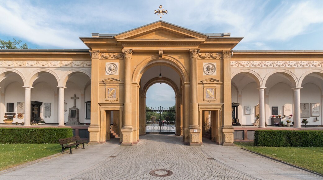 Rear side of the portal of the Hauptfriedhof Karlsruhe