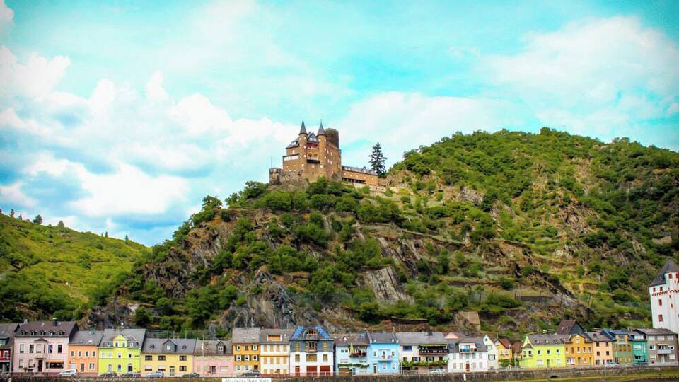 One of the many castle sightings while cruising down the Rhine River between Rudesheim and Koblenz.
http://thetradingtravelers.com/cruising-the-rhine-river/
