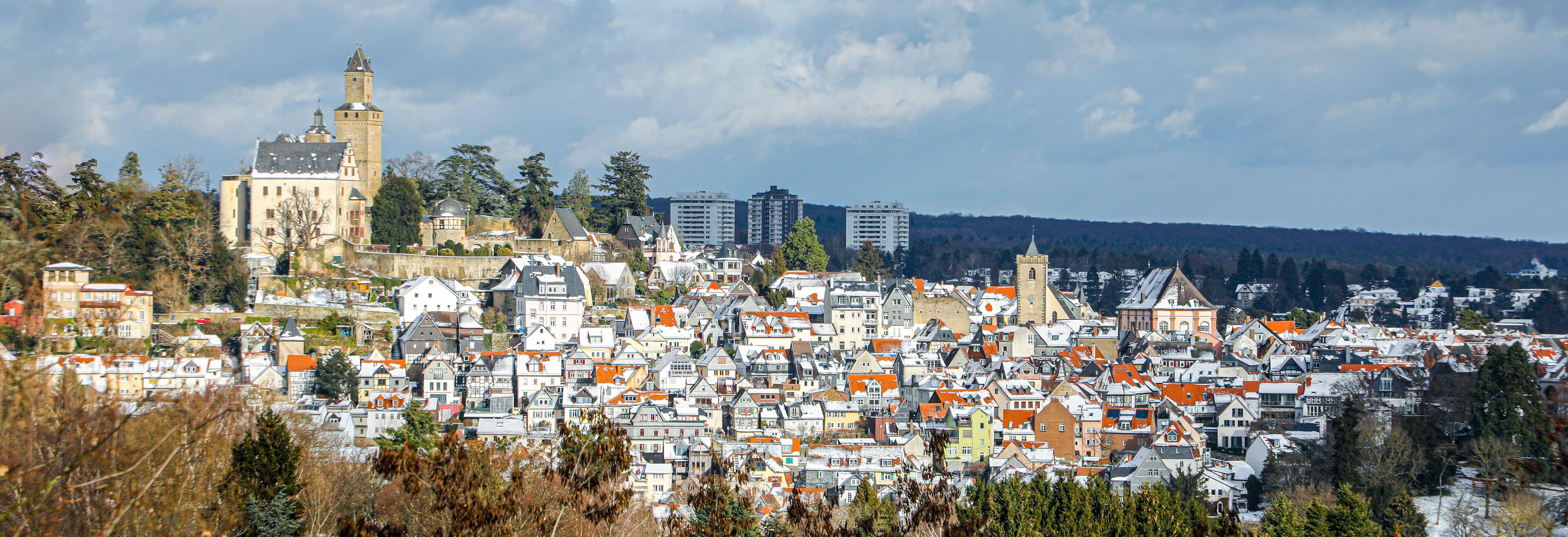 view of scenic town Kronberg in the Taunus region near Frankfurt
