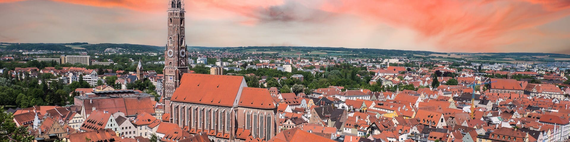 Skyline of Landshut, Bavaria Germany
