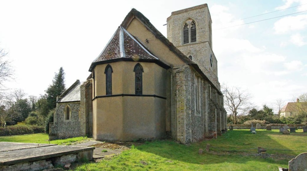 Parish church of St John the Evangelist, Rushford, Norfolk, seen from east-northeast