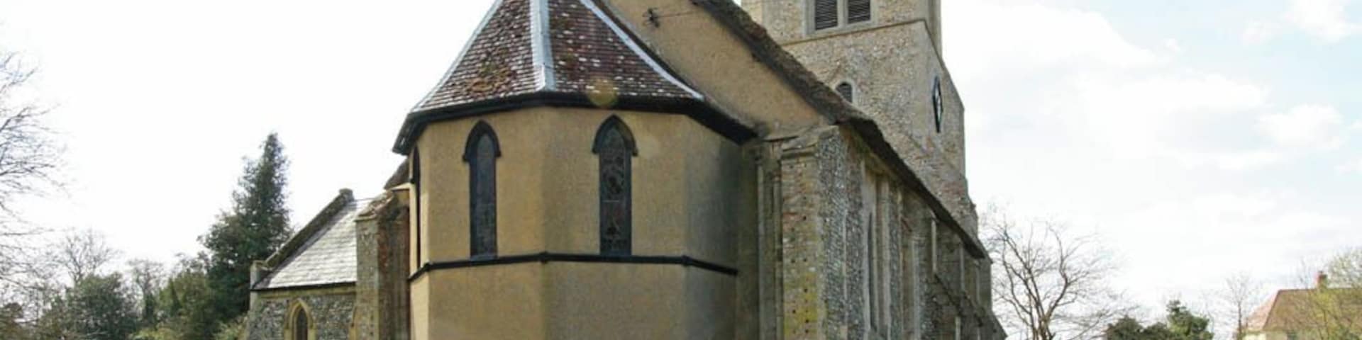 Parish church of St John the Evangelist, Rushford, Norfolk, seen from east-northeast