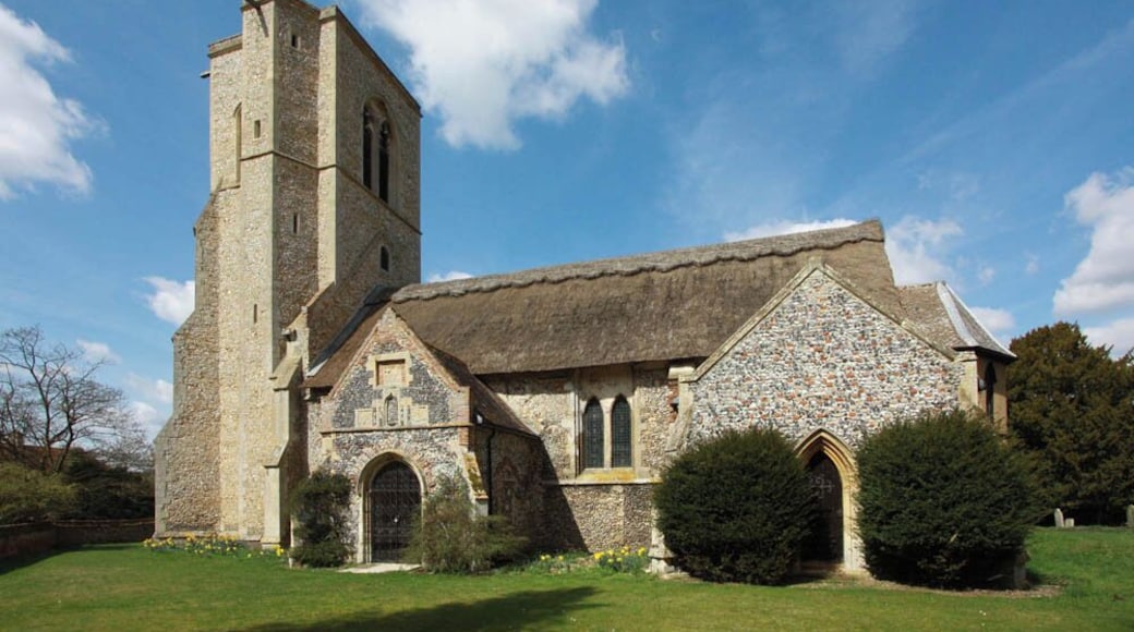 Parish church of St John the Evangelist, Rushford, Norfolk, seen from south-southeast