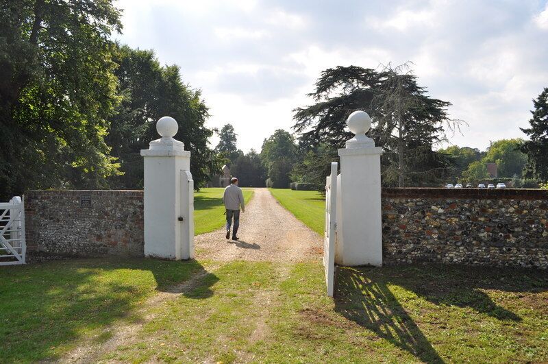 Euston Hall Estate Wall and Gate. One of the lesser gates into the hall grounds but still very much in use.