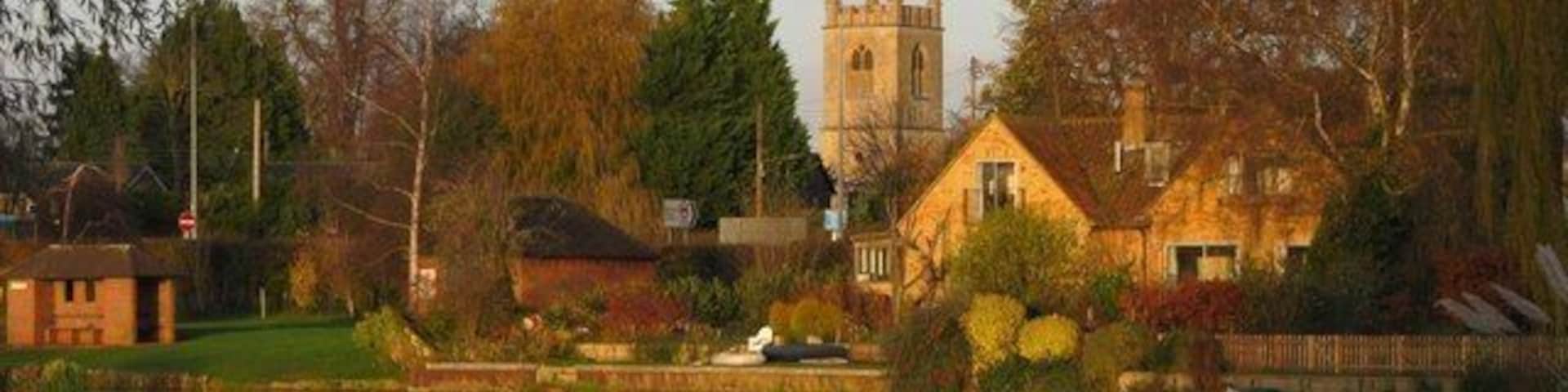 St Helens across the river This took my eye with the sun throwing its rays on the St Helens Church in Benson.