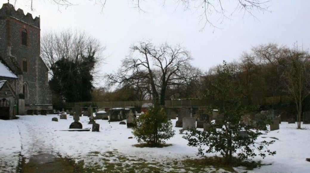 Snow covered graveyard Snow covered graveyard at North Stoke church.