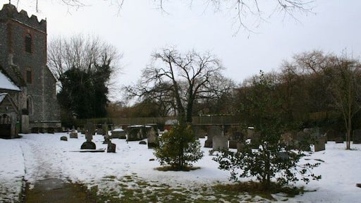 Snow covered graveyard Snow covered graveyard at North Stoke church.