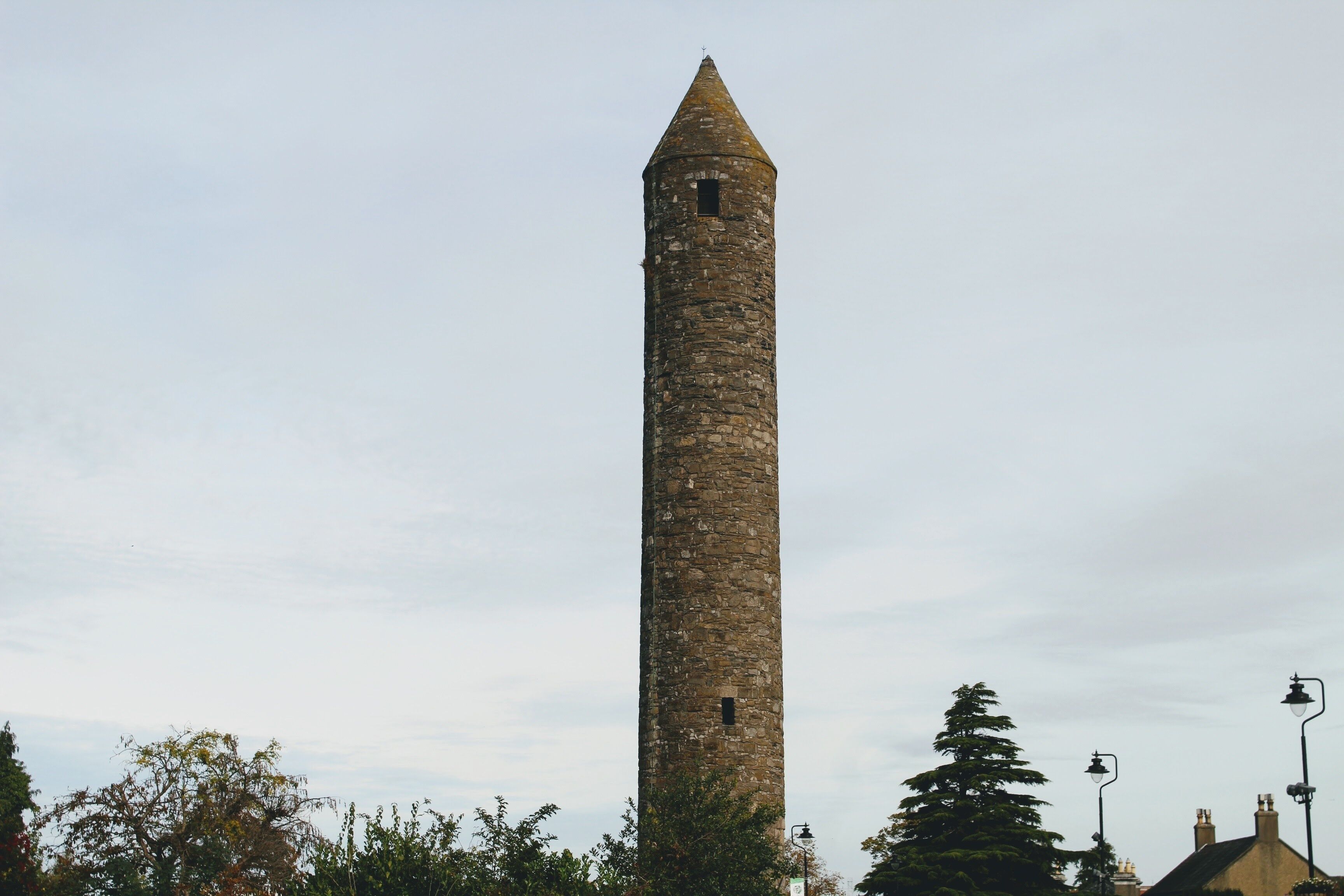 Round Tower, Clondalkin, Ireland. Believed to be part of a monastic settlement, it is at least a thousand years old.