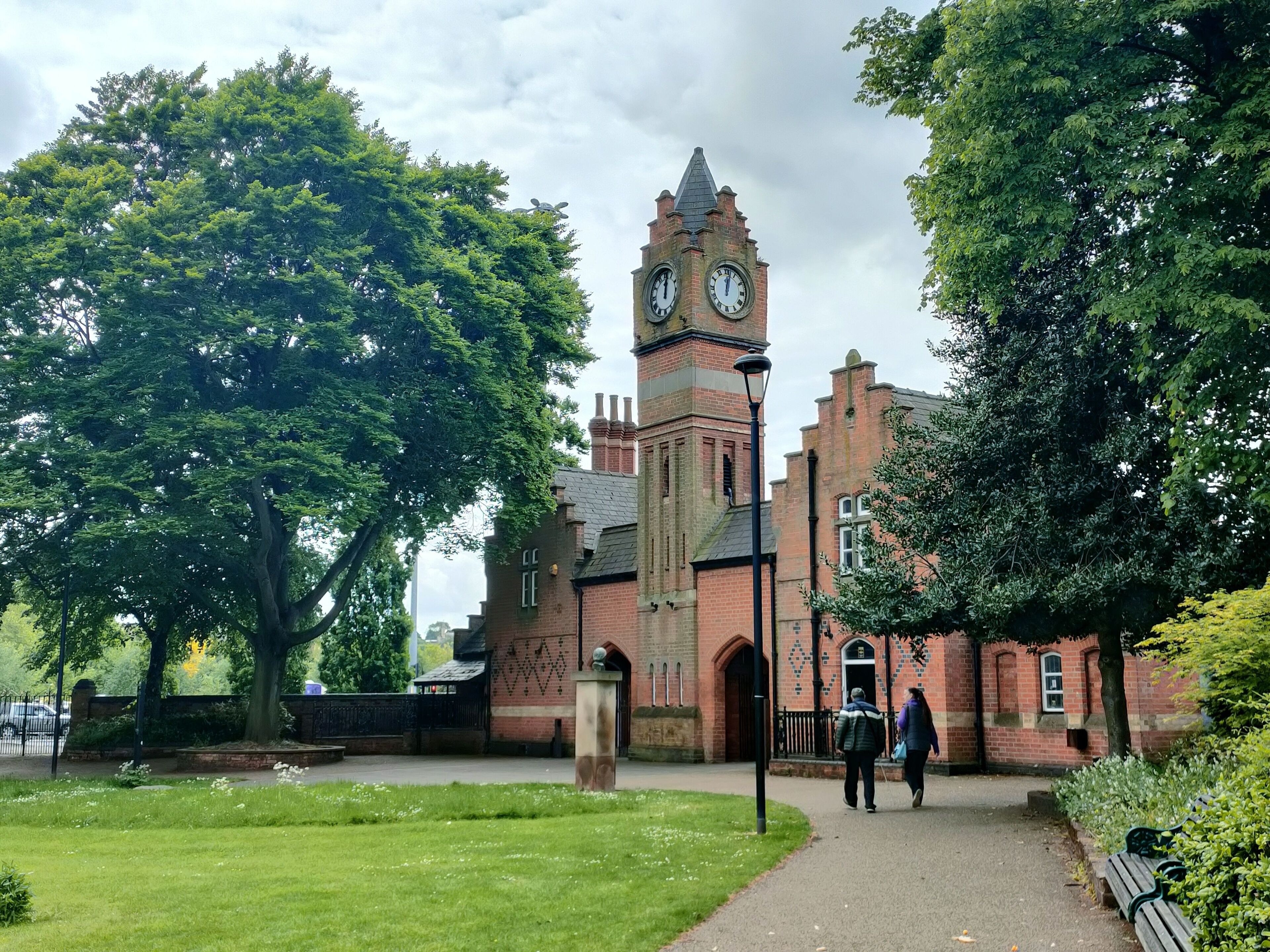 Clocktower at Walsall town Arboretum park in West Midlands, UK.