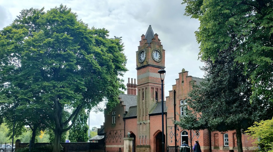 Clocktower at Walsall town Arboretum park in West Midlands, UK.