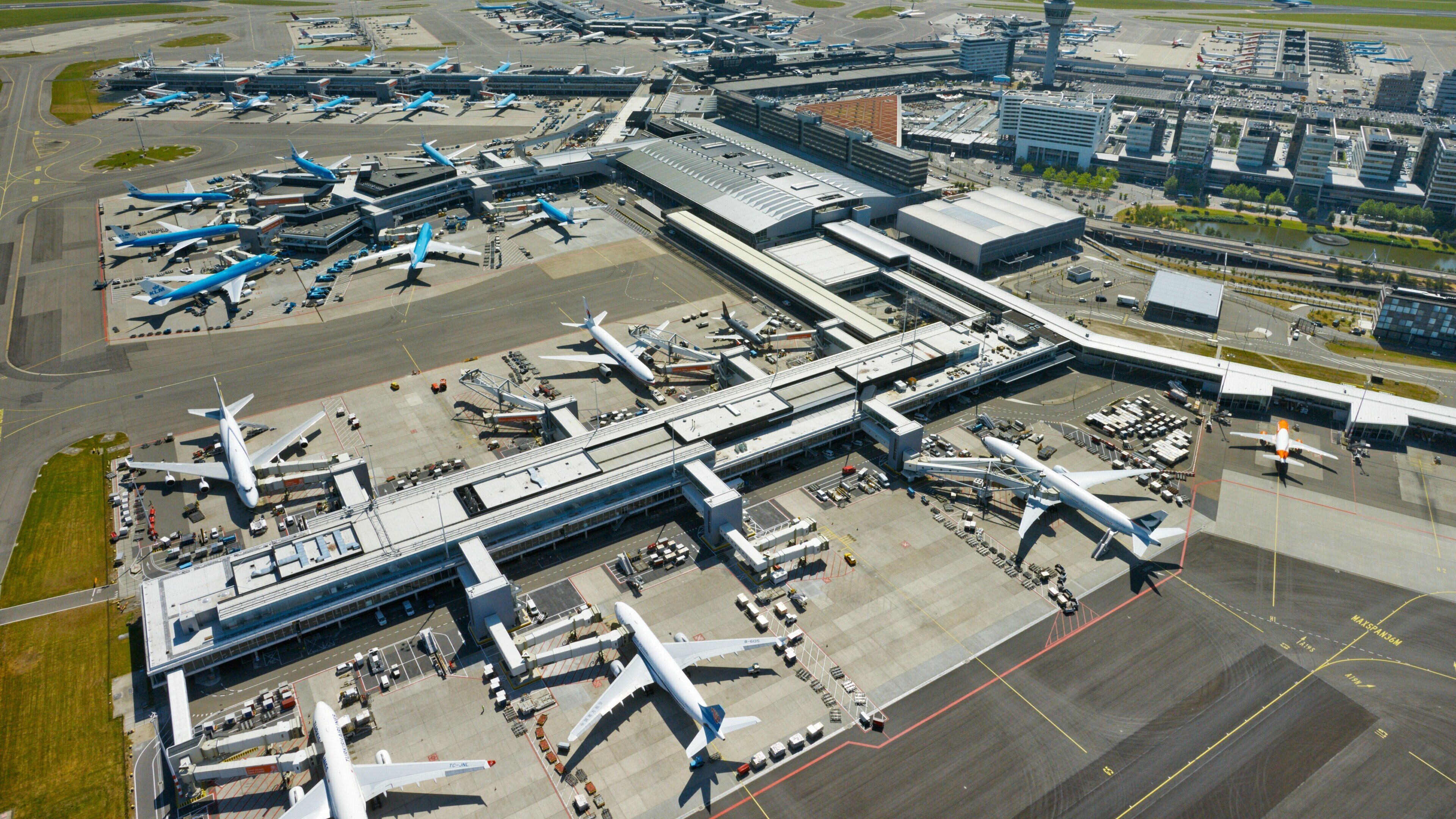 Amsterdam showing an airport and landscape views