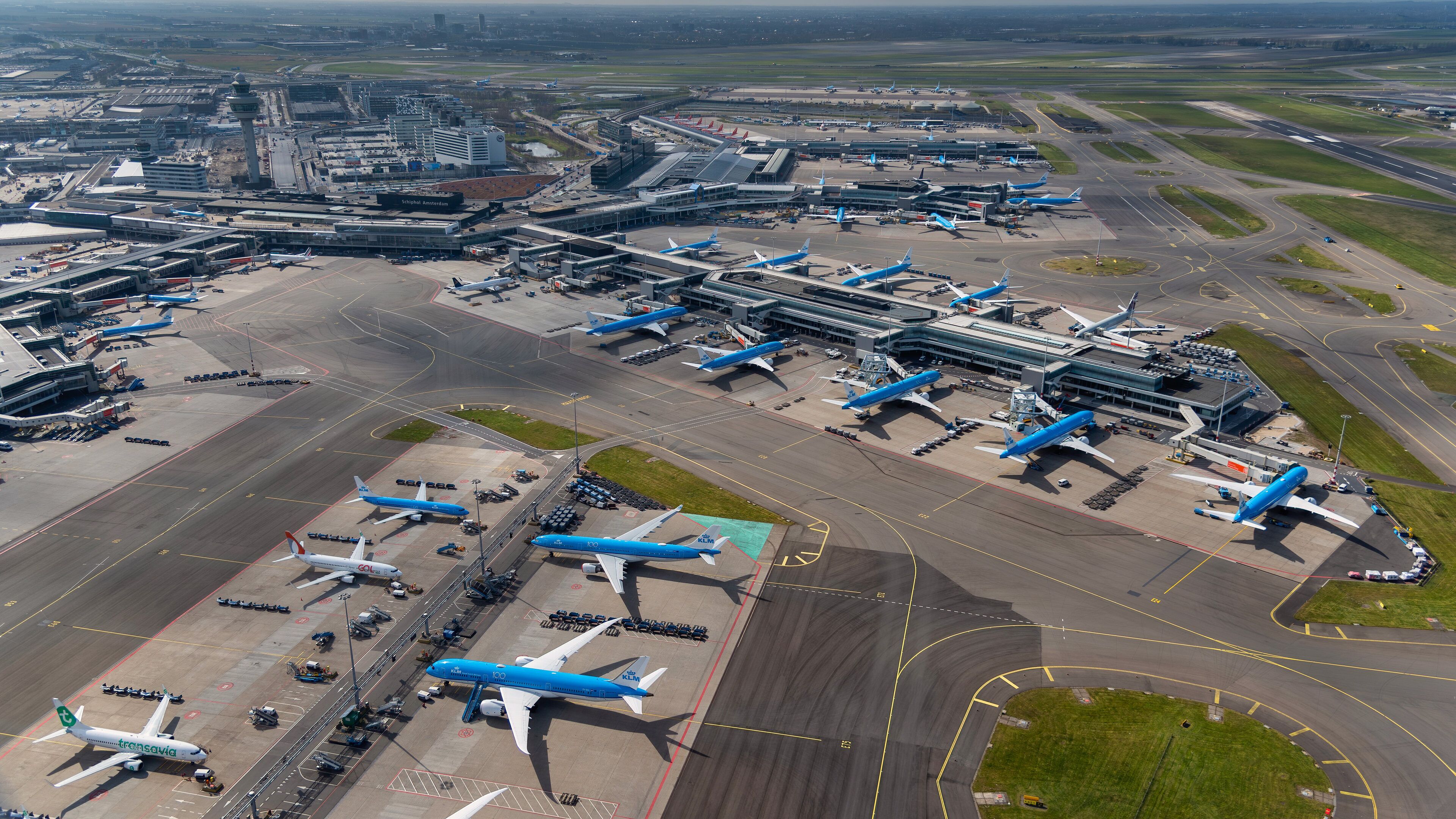 Amsterdam which includes landscape views and an airport