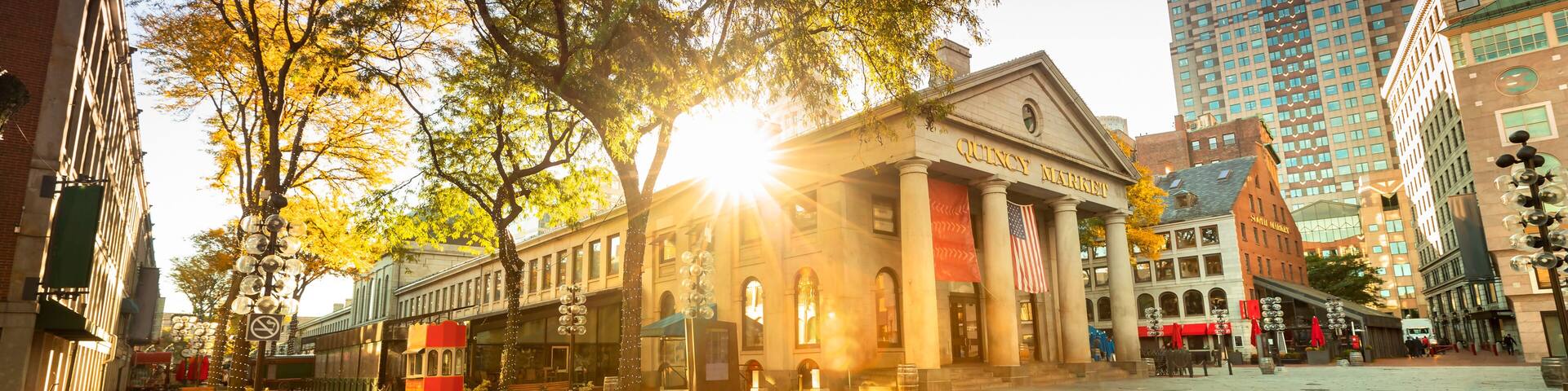 Quincy Market along the Freedom Trail in Boston USA panorama