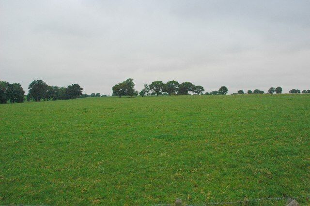Open Pasture, Croft. This is a view looking north over open pasture land from Cross Lane, Croft, near Warrington.