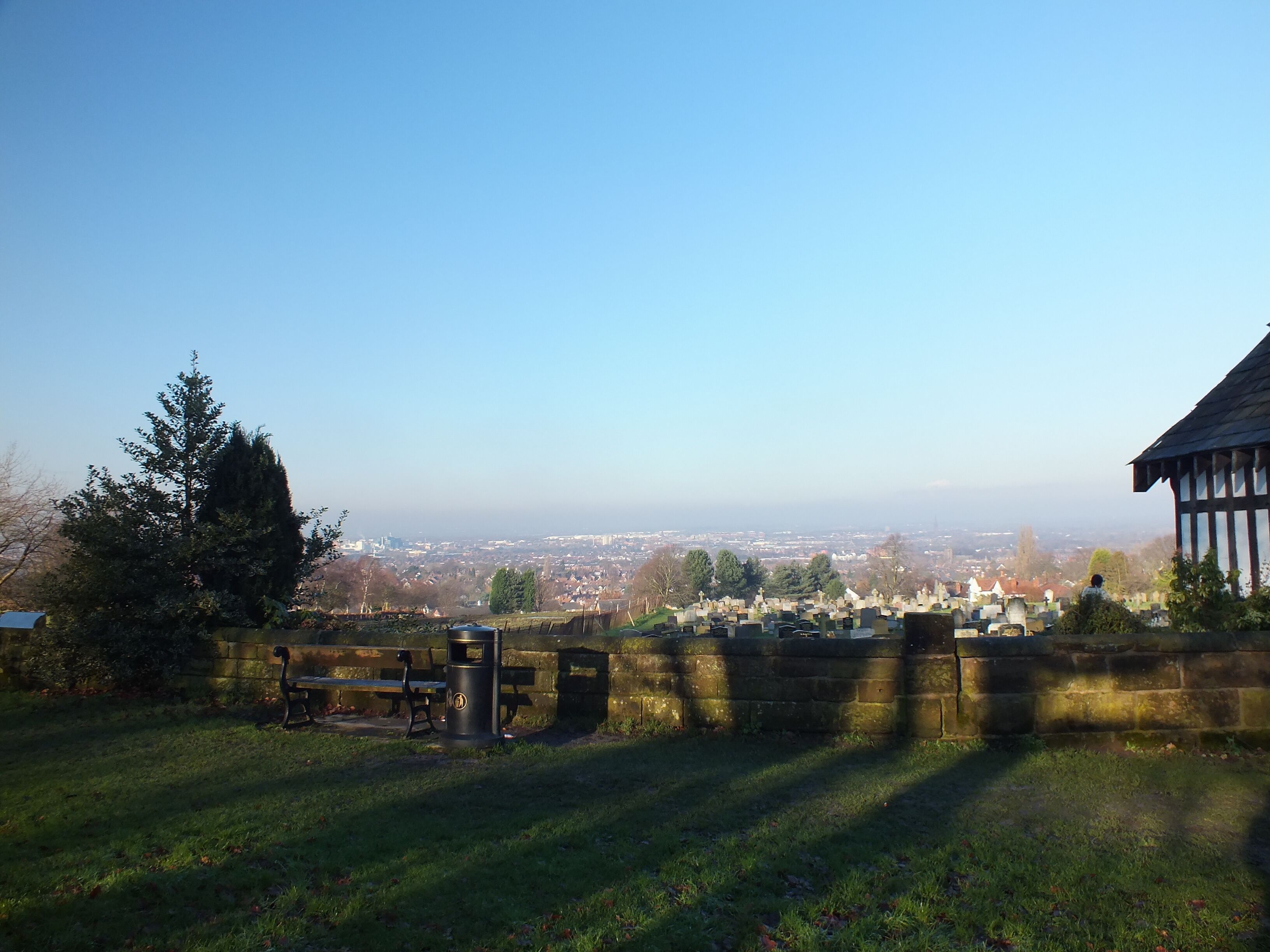 Fox Covert Cemetery, Stockton Heath looking over Warrington.