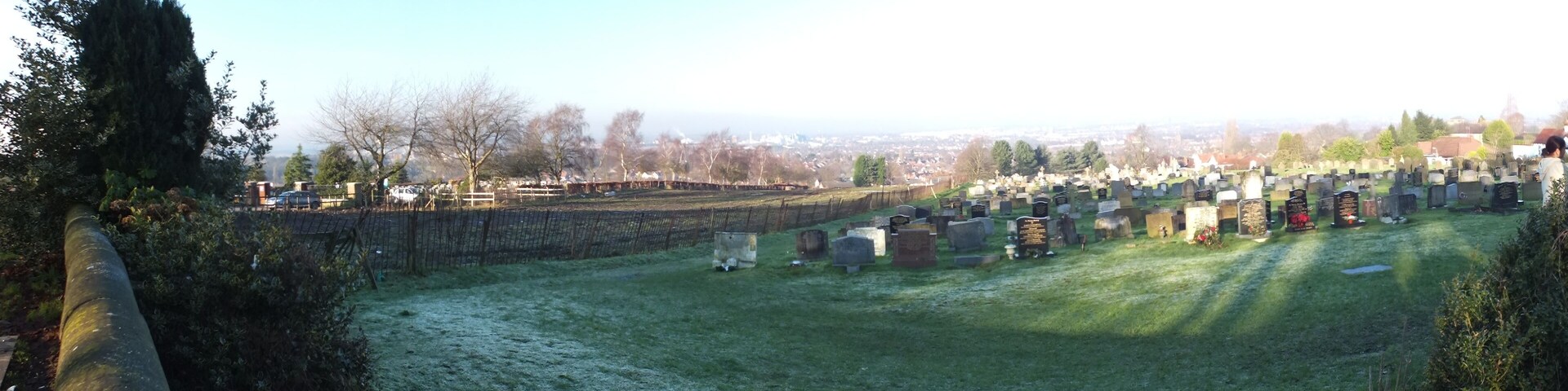 Fox Covert Cemetery, Stockton Heath looking over Warrington.