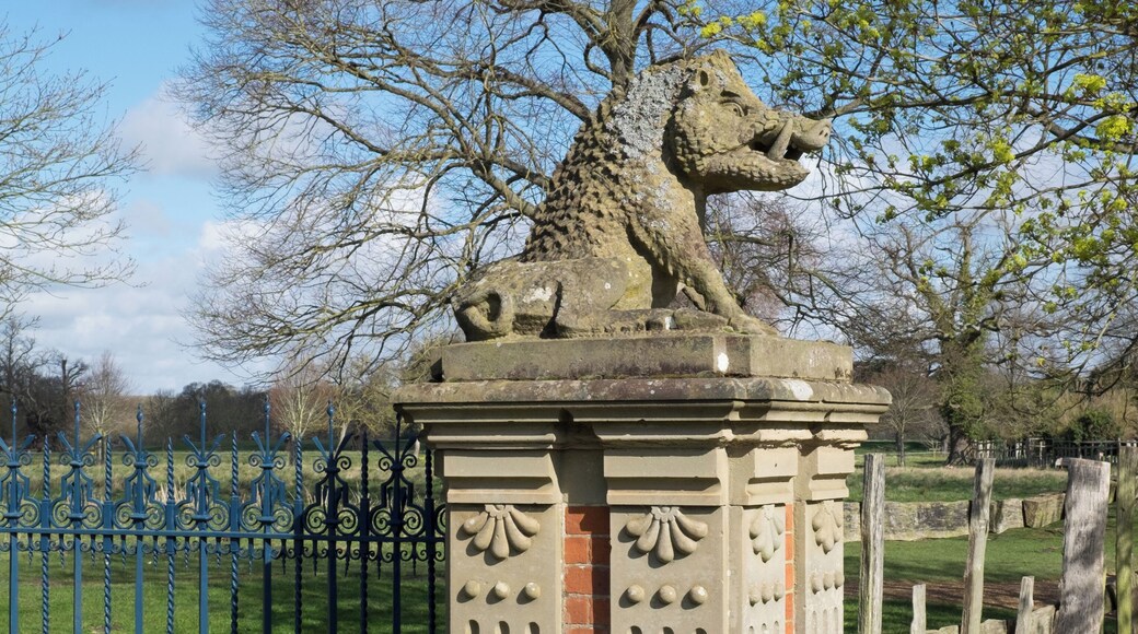 Gateway pier and finial at Charlecote Park, Warwickshire