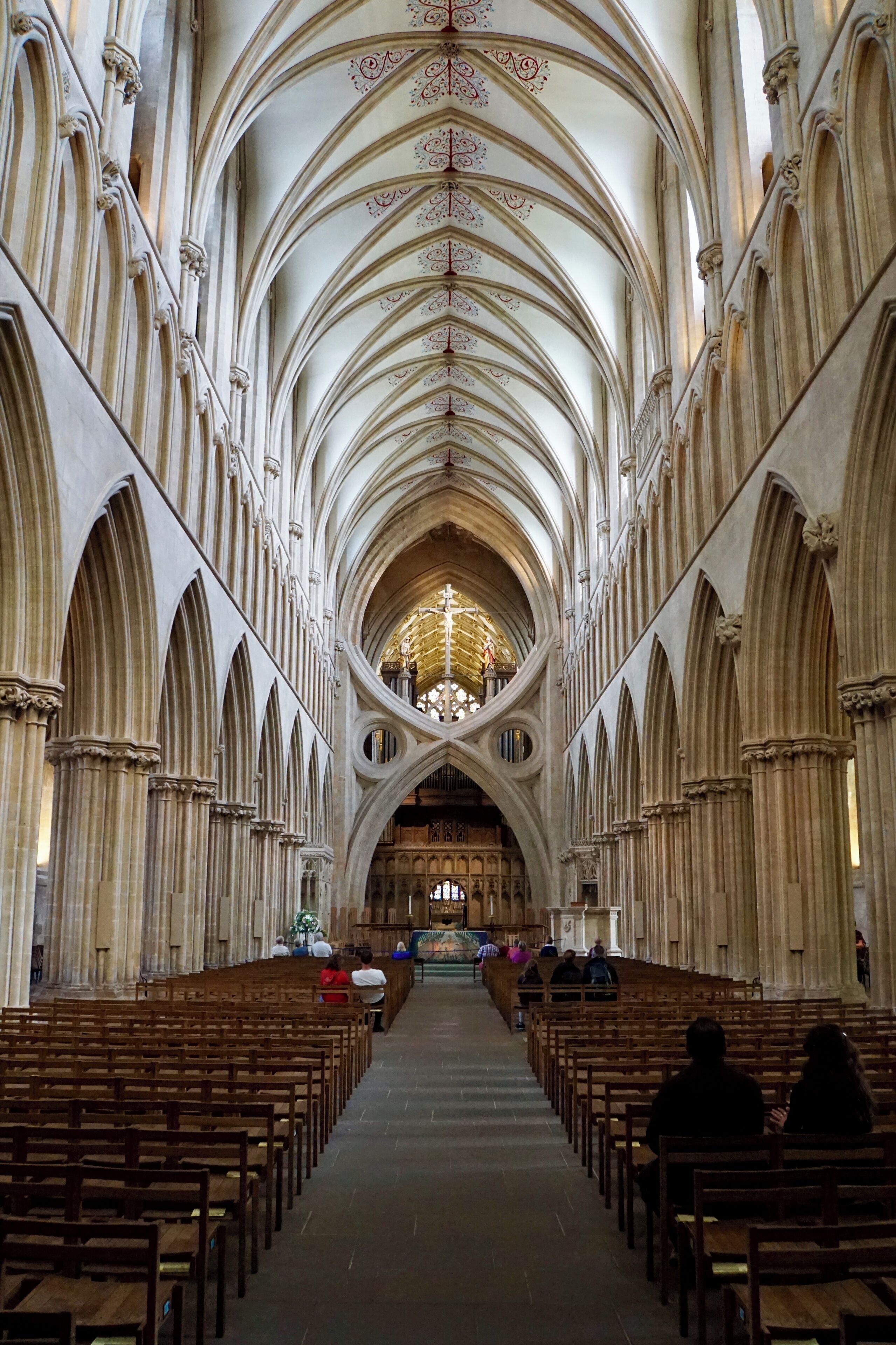 The Scissor Arch of Wells Cathedral, Wells, UK (Aug 2015).
