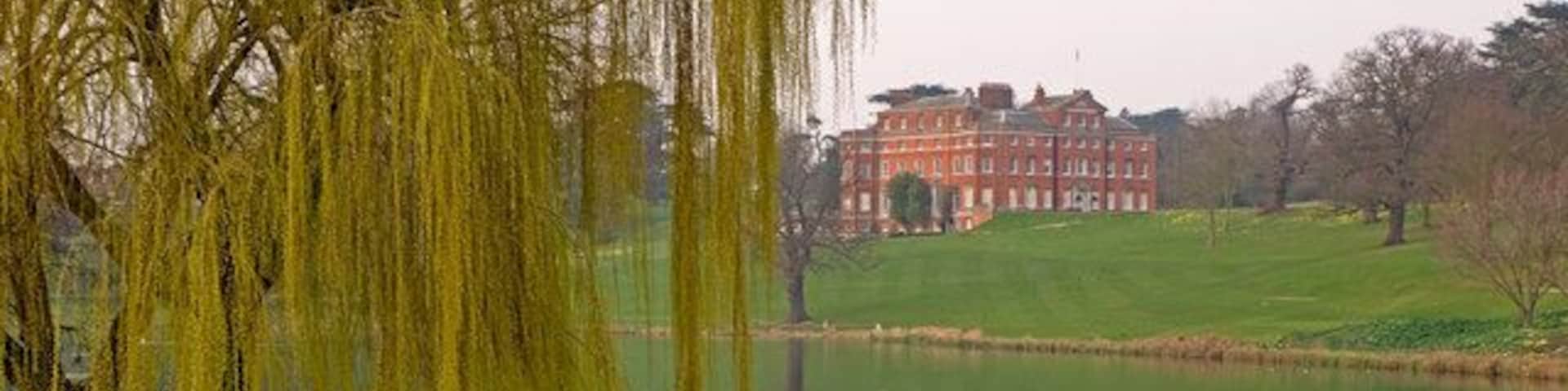 Looking across The Broadwater towards Brocket Hall. Brocket Hall was built by James Paine in 1760, although there had been two previous buildings on the site, the first dating from 1239. It was the home of two Prime Ministers, Lord Melbourne and Lord Palmerston, who died at Brocket in 1865 while in office. It was later the home of the Baronets Brocket, the third Baronet converting it into a hotel, which is its current use. It is grade I listed.