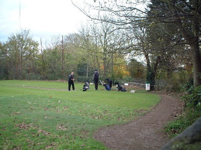 Golfers on the 4th Tee. Worlebury Golf course