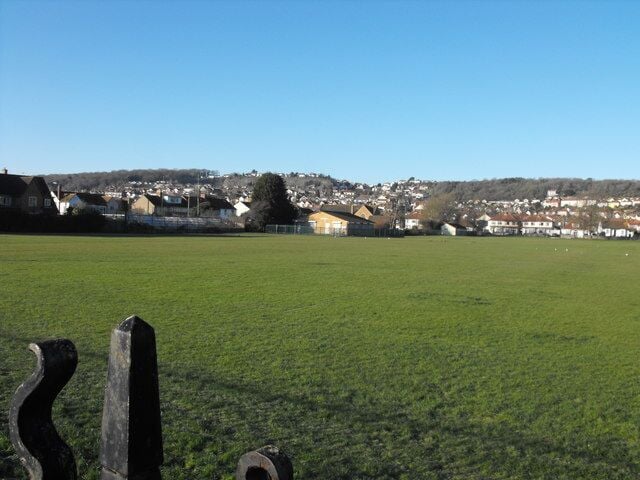 Baytree Rec The Recreation ground, looking toward's Worlebury Hill