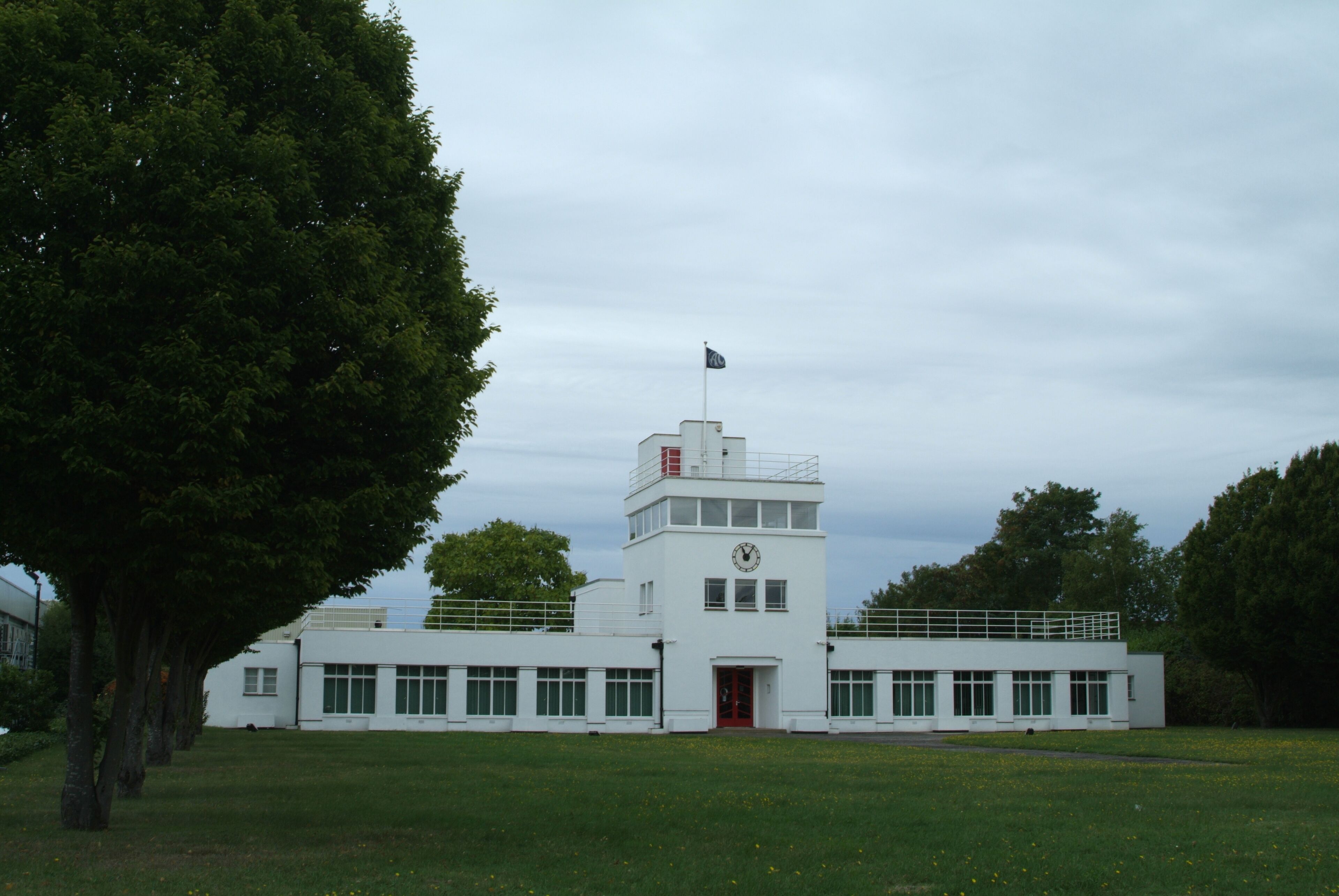 Aero tower and clubhouse, built 1932. This is a grade II listed building for its associations with early aviation in Britain.