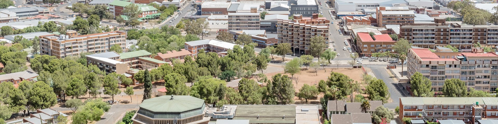 Part of the central business district of Bloemfontein