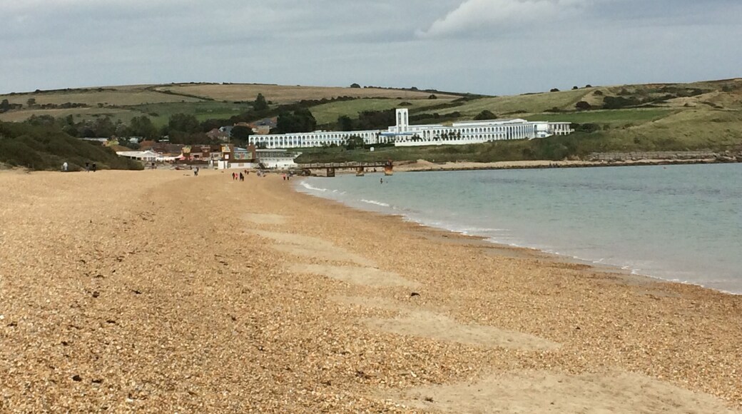 Looking down to Bowleaze Cove from Overcombe Beach