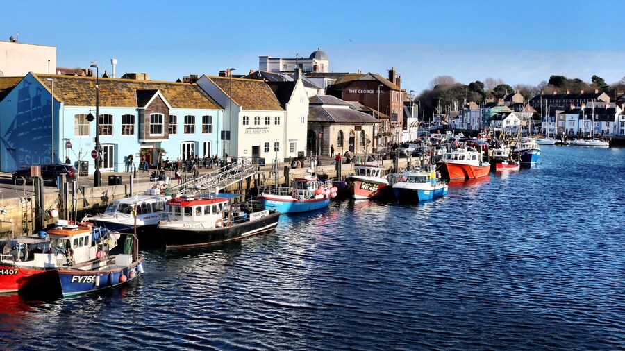 Weymouth Harbour and Marina. Sit outside the George Inn and watch the boats come and go.